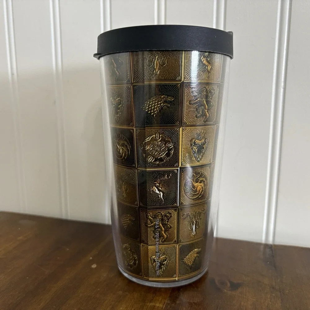 Tervis Game Of Thrones 24 oz Insulated Tumbler Double Wall Insulated Black Lid